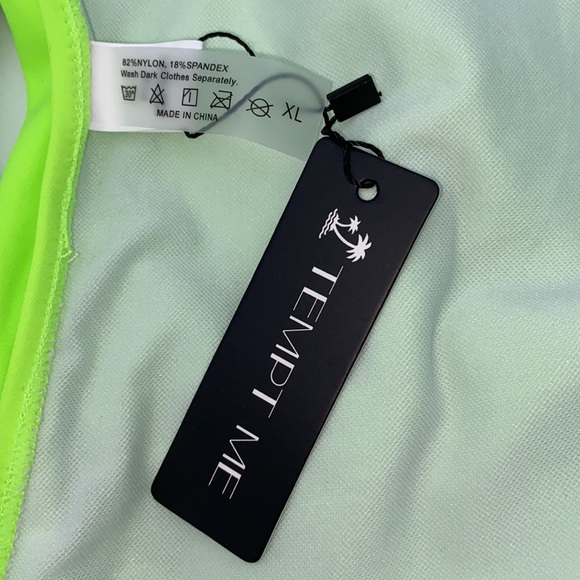 Tempt Me Women Sexy Cutout One Piece Tummy Control Halter Neon Swimsuit Size XL - Picture 12 of 12